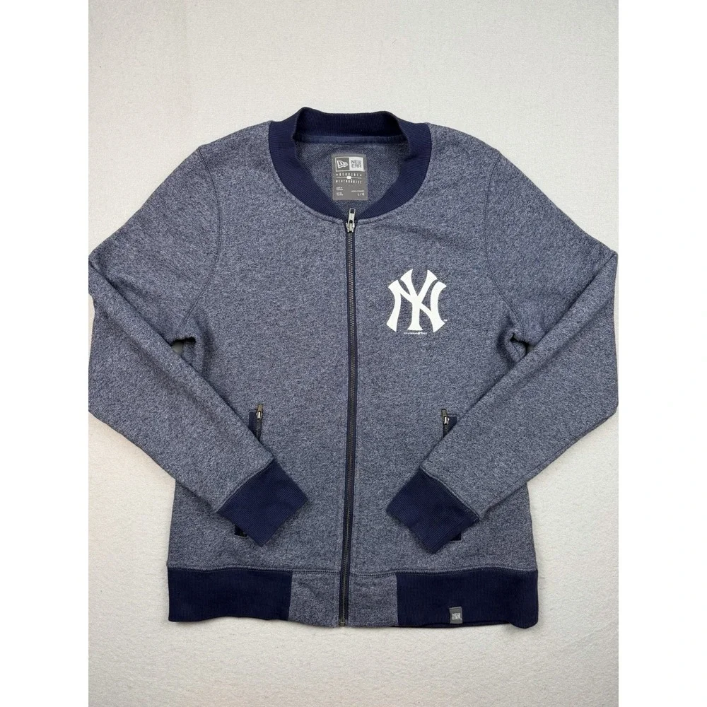 New York Yankees New Era Baseball Full-Zip Jacket Womens Blue MLB Sports Large